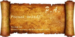 Pocsai Anikó névjegykártya