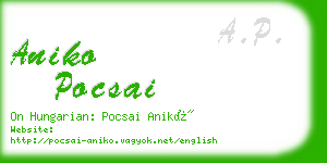 aniko pocsai business card